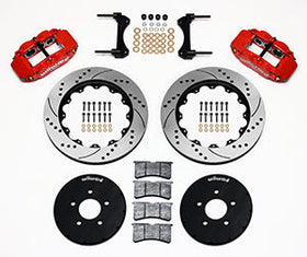 Wilwood Narrow Superlite 6R Front Hat Kit 14.00in Drill Red 1994-2004 Mustang