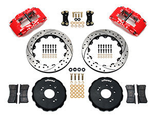 Wilwood FSLI4 Front Hat Kit 13.00in Drilled Red Nissan 240SX