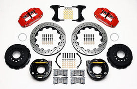 Wilwood Narrow Superlite 4R Rear P-Brk Kit 12.88in Drilled Red Chevy 12 Bolt w/ C-Clips - 0