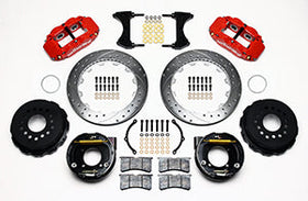 WILWOOD FNSL4R Rear P-Brk Kit,12.88", Drill, Zinc, Red Chevy 12 Bolt w/ C-Clips - 0