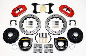 Wilwood Narrow Superlite 4R Rear P-Brk Kit 12.88in Drilled Red Chevy 12 Bolt-Spec 3.15in Brng - 0