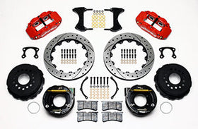 Wilwood Narrow Superlite 4R Rear P-Brk Kit 12.88in Drilled Red Small Ford 2.66in Offset - 0