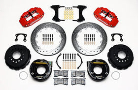 WILWOOD FNSL4R Rear P-Brk Kit,12.88", Drill, Zinc, Red Big Ford New Style 2.50" - 0