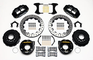 Wilwood Narrow Superlite 4R Rear P-Brk Kit 12.88in Drilled Mopar/Dana 2.36in Off w/Snap Ring Brng