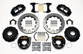 Wilwood Narrow Superlite 4R Rear P-Brk Kit 12.88in Drilled Mopar/Dana 2.36in Off w/Snap Ring Brng - 0