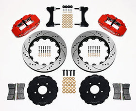Wilwood Narrow Superlite 6R Front Hat Kit 14.00in Drilled Red Mitsubishi EVO VIII - 0
