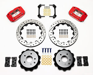 Wilwood Dynapro Radial Rear Kit 13.00in Drilled Red Nissan 350Z/Fiti G35
