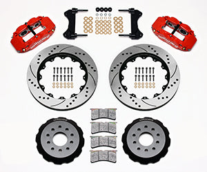 Wilwood Narrow Superlite 6R Front Hat Kit 14.00in Drilled Red 98-02 Camaro/Firebird