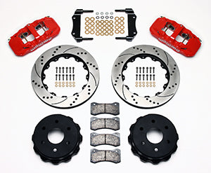 Wilwood AERO4 RearTruck Kit 14.25in Drill Red 1999-2010 GM 1500-SUV 2 Piston OE Caliper