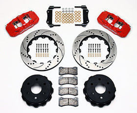 Wilwood AERO4 RearTruck Kit 14.25in Drill Red 1999-2010 GM 1500-SUV 2 Piston OE Caliper - 0