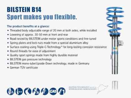 Bilstein B14 (PSS) 14+ Mazda 3 Sport/Touring Front & Rear Performance Suspension System
