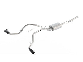 CATBACK SILV/SIERRA 1500 '14-'18 5.3L V8 AT/MT 2&4W RC STB (78.7") 119" WB "S-TYPE" BLACK CHROME TIP