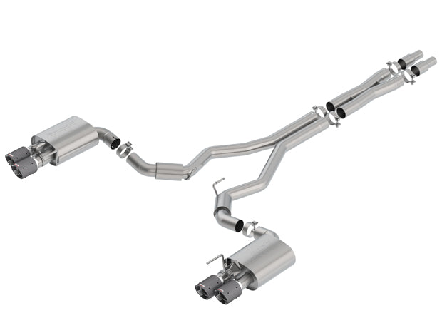Borla 2018 Ford Mustang GT 5.0L AT/MT 3in S-Type Catback Exhaust Carbon Fiber Tips w/ Valves