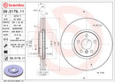 Brembo 15-21 Mini Cooper/17-19 Cooper Clubman Front Premium UV Coated OE Equivalent Rotor 34116865711-2
