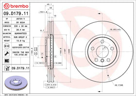 Brembo 15-21 Mini Cooper/17-19 Cooper Clubman Front Premium UV Coated OE Equivalent Rotor 34116865711 - 0