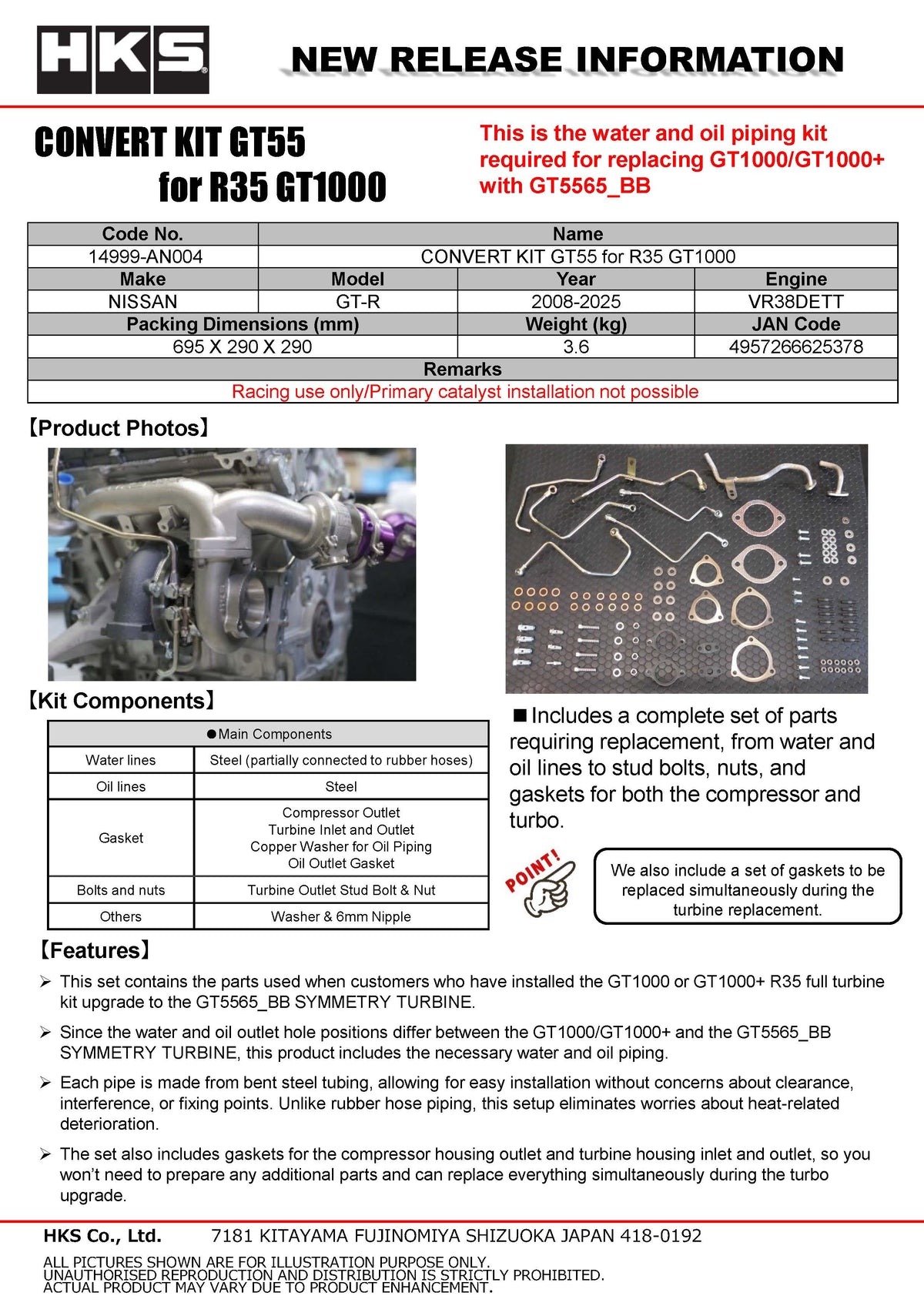 CONVERT KIT GT55 for R35 GT1000 | Park Auto Motorsports