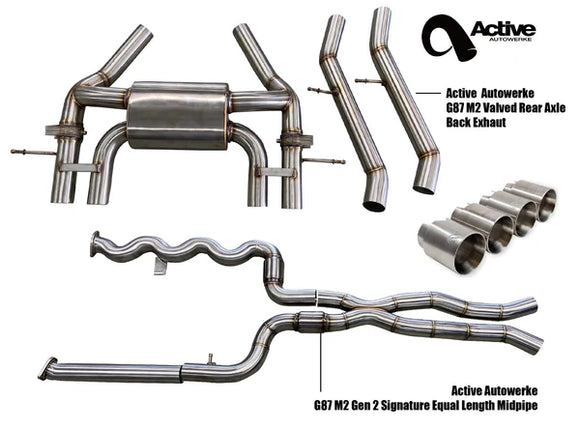 G87 Exhaust Bundle equal length (rear + EL midpipe) carbon tips 2023+ M2