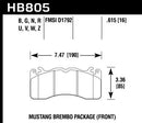 Hawk 15-17 Ford Mustang Brembo Package DTC-70 Front Brake Pads-2