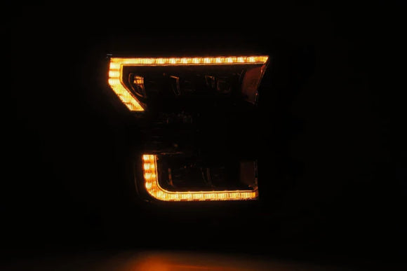 AlphaRex 17-20 Ford Raptor NOVA LED Proj Headlights Plank Style Chrm w/Activ Light Sequential Signal