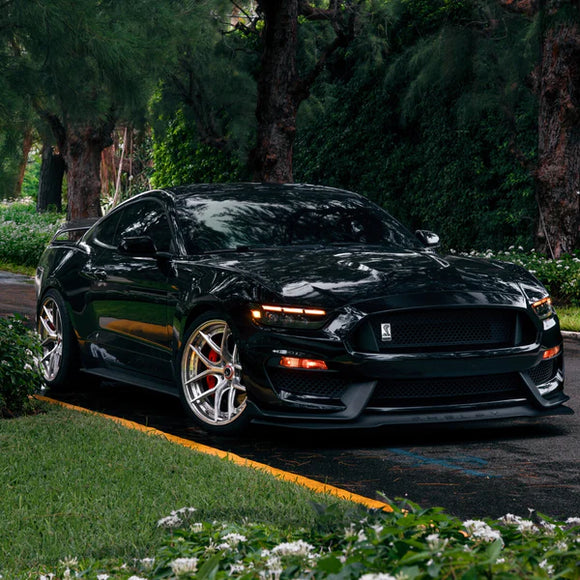 AlphaRex 15-17 Ford Mustang NOVA LED Proj Headlights Alpha Black w/Activ Light/Seq Signal/Switch DRL