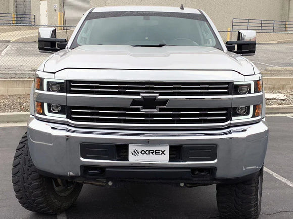 AlphaRex 15-19 Chevy Silverado 2500/3500 LUXX-Series Proj. Headlights Blk w/Actv SeqSig & SBDRL