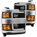 AlphaRex 15-19 Chevy Silverado 2500/3500 LUXX-Series Proj. Headlights Blk w/Actv SeqSig & SBDRL-1