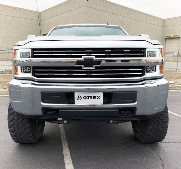AlphaRex 15-19 Chevy Silverado 2500/3500 LUXX-Series Proj. Headlights Chrome w/Actv SeqSig & DRL