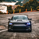 AlphaRex 15-23 Dodge Charger LUXX LED Proj Headlights Alpha-Black w/Actv Light & Seq.Sig / SB DRL-2
