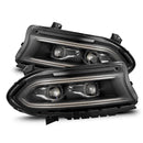 AlphaRex 15-23 Dodge Charger LUXX-Series LED Proj Headlights Black w/Activtn Lgt & Seq.Sig / SB DRL-1