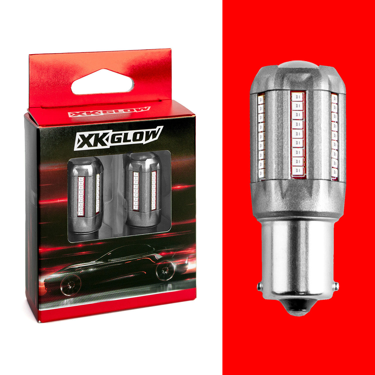 XK Glow 2pc Red 1157 Auto Bulb