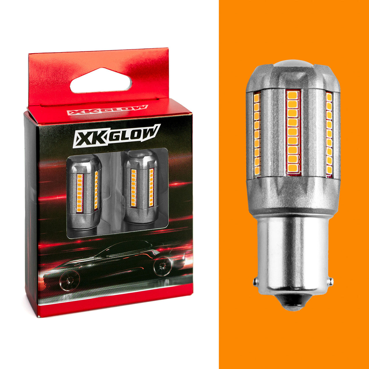 XK Glow 2pc Amber 1156 Auto Bulb