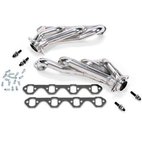 BBK 79-93 Mustang 351 Swap Shorty Unequal Length Exhaust Headers - 1-5/8 Silver Ceramic