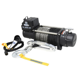 Superwinch 11500 LBS 12V DC 3/8in x 80ft Synthetic Rope Tiger Shark 11500 Winch - 0
