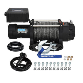Superwinch 15000 LBS 12V DC 15/32in x 78ft Synthetic Rope Tiger Shark 15000SR Winch - 0