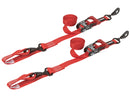 SpeedStrap 1 1/2In x 10Ft Ratchet Tie-Down w/ Soft-Tie (2 Pack) - Red-1