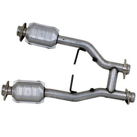 BBK 96-04 Mustang 4.6 GT / Cobra Short Mid H Pipe w Catalytic Converters 2-1/2 For Long Tube Headers - 0