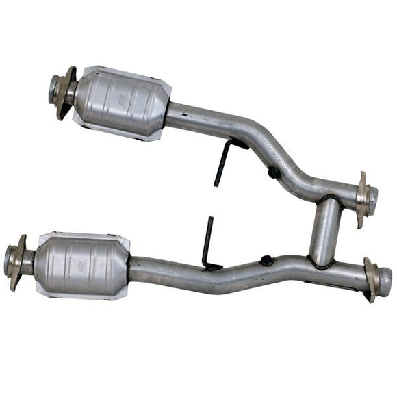 BBK 96-04 Mustang 4.6 GT / Cobra Short Mid H Pipe w Catalytic Converters 2-1/2 For Long Tube Headers