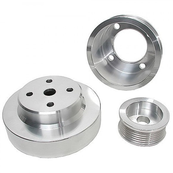 BBK 86-93 Mustang 5.0 Underdrive Pulley Kit - Lightweight CNC Billet Aluminum (3pc)