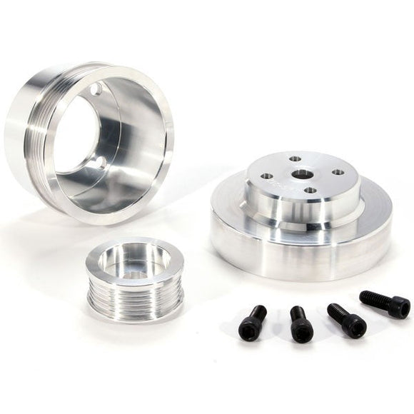 BBK 86-93 Mustang 5.0 Underdrive Pulley Kit - Lightweight CNC Billet Aluminum (3pc)