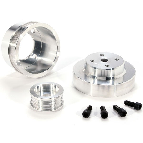 BBK 86-93 Mustang 5.0 Underdrive Pulley Kit - Lightweight CNC Billet Aluminum (3pc) - 0