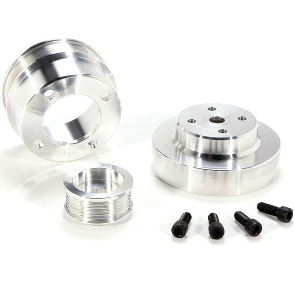 BBK 86-93 Mustang 5.0 Underdrive Pulley Kit - Lightweight CNC Billet Aluminum (3pc)