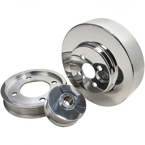 BBK 94-95 Mustang 5.0 Underdrive Pulley Kit - Lightweight CNC Billet Aluminum (3pc)