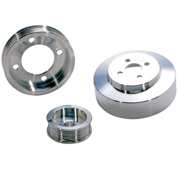 BBK 94-95 Mustang 5.0 Underdrive Pulley Kit - Lightweight CNC Billet Aluminum (3pc)