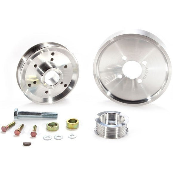 BBK 02-04 Mustang 4.6 GT Underdrive Pulley Kit - Lightweight CNC Billet Aluminum (3pc)
