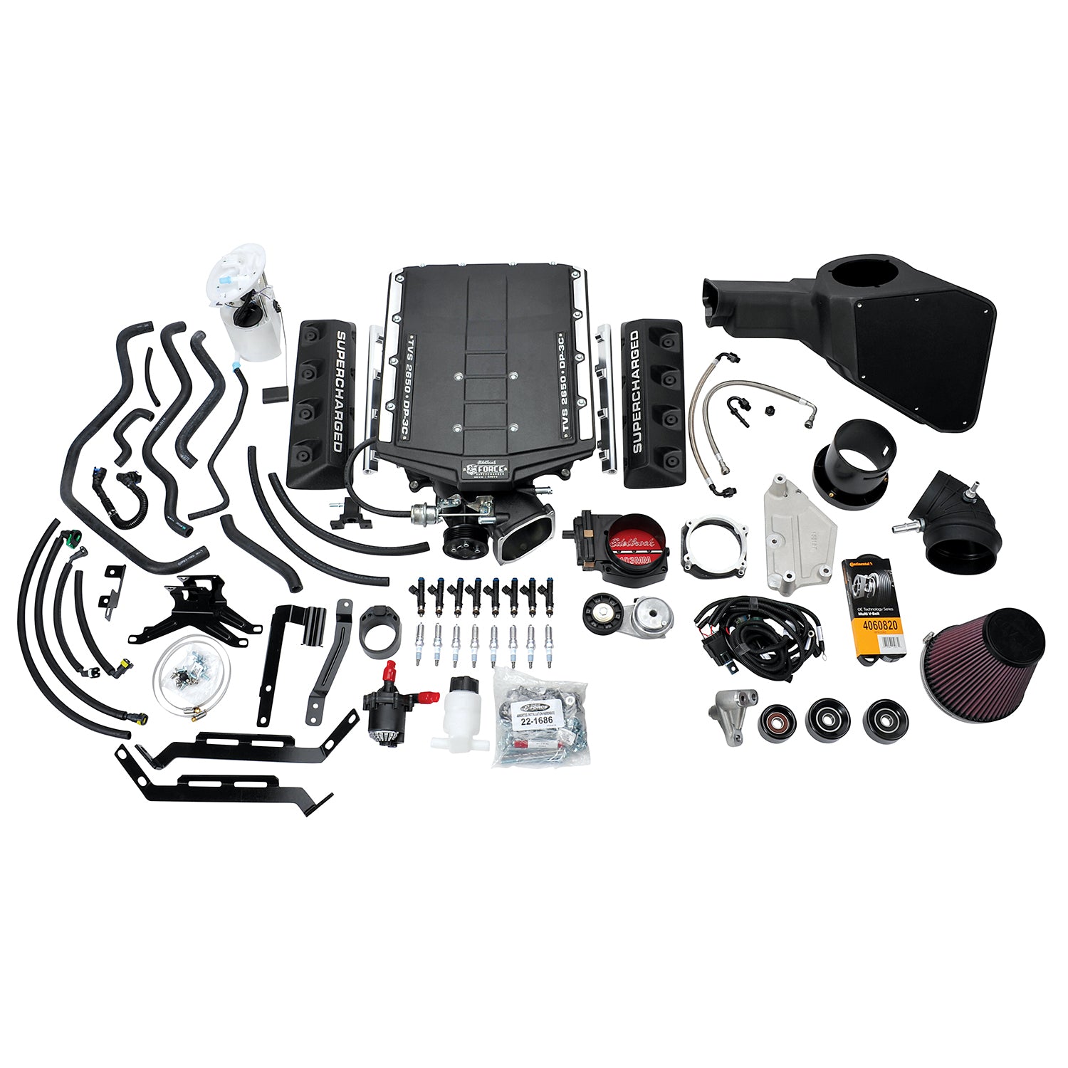 Edelbrock Stg 2 Complete SC For 15-17 Mustang Coyote 5.0L W/O Tune