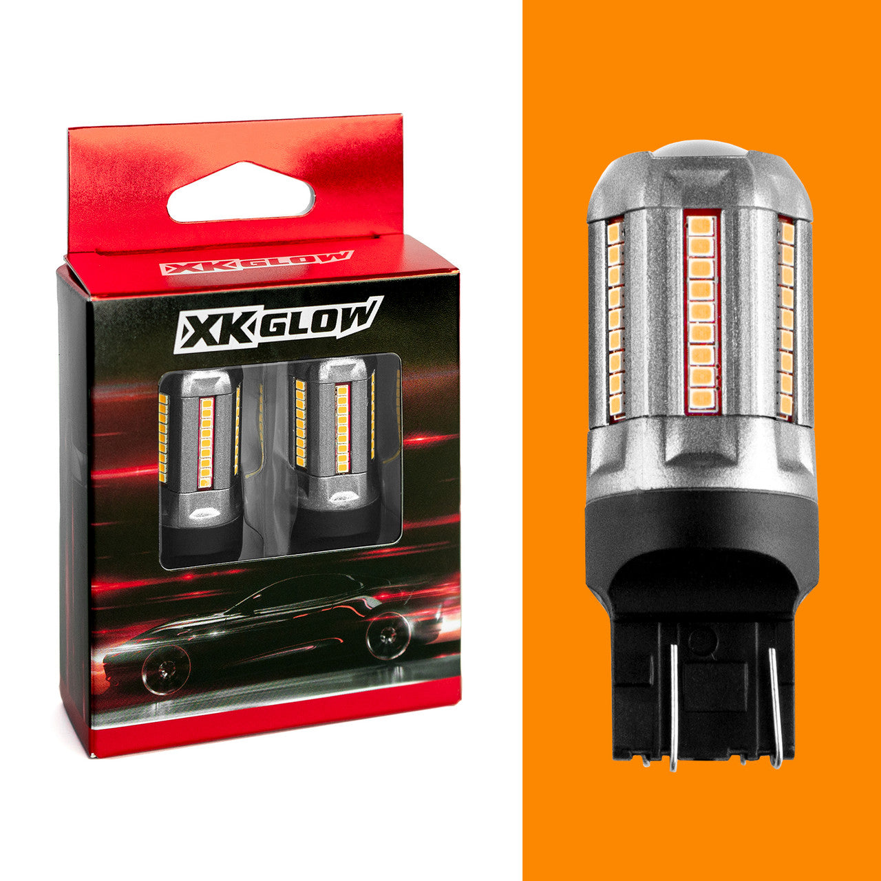 XK Glow 2pc Amber 7443 Auto Bulb