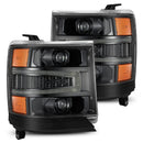 AlphaRex 16-18 Chevy 1500HD LUXX LED Proj Headlights Alpha-BK w/Seq Atv Lgt / SeqSig (Req PN 810023)-1