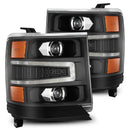 AlphaRex 16-18 Chevy 1500HD LUXX LED Proj Headlights BK w/Seq Actvn Light / SeqSig (Req PN 810023)-1