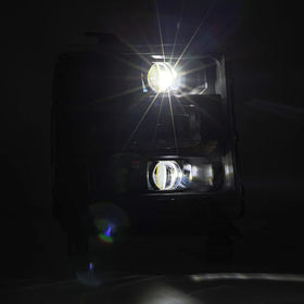 AlphaRex 16-18 Chevy 1500HD LUXX LED Proj Headlights BK w/Seq Actvn Light / SeqSig (Req PN 810023) - 0