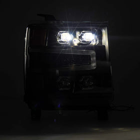 AlphaRex 16-18 Chevy 1500HD NOVA-Series LED Proj Headlights BK w/Actv Lgt/SeqSig & DRL (Req 810023) - 0